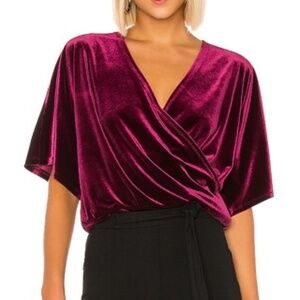 525 Velour Surplus Top in Deep Plum